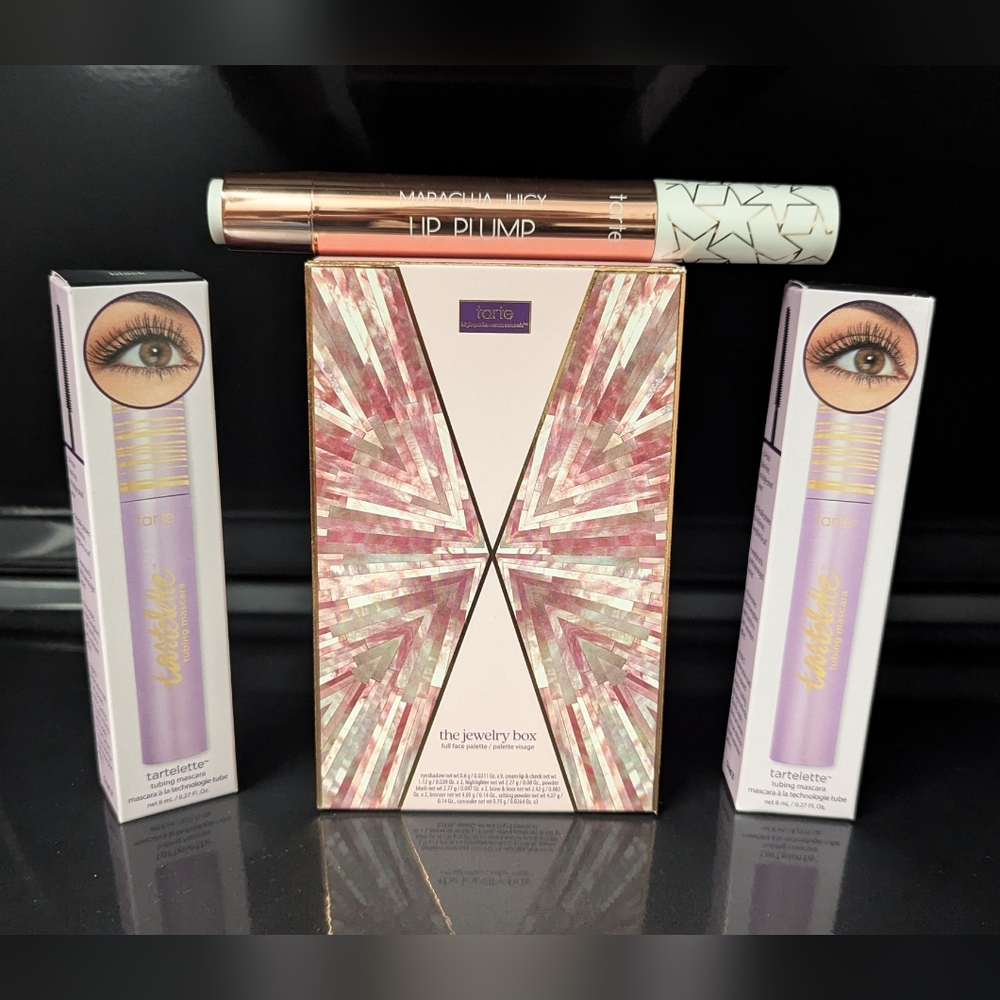 Tarte Jewelry Box Makeup Palette, Tubing Mascara, Maracuja Lip Pump Gloss